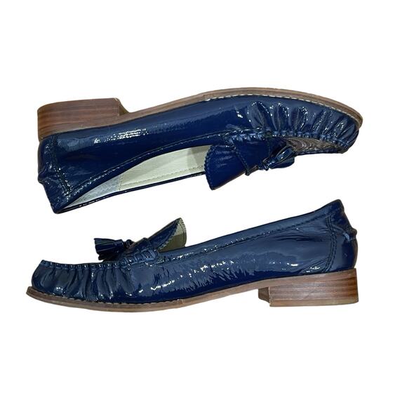 Dolce Vita Women’s Blue Patent Leather Tassel Penny Loafer Size 7.5 - Picture 11 of 12